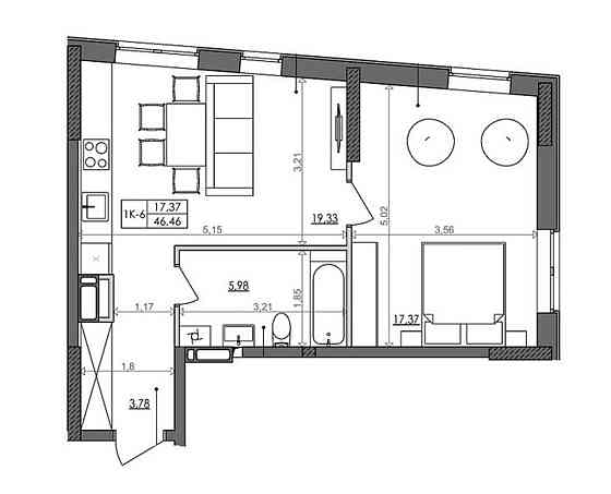 Продаж Квартира 1-кімнатна, 8/26 поверх на Столичне шосе, 1Б Київ