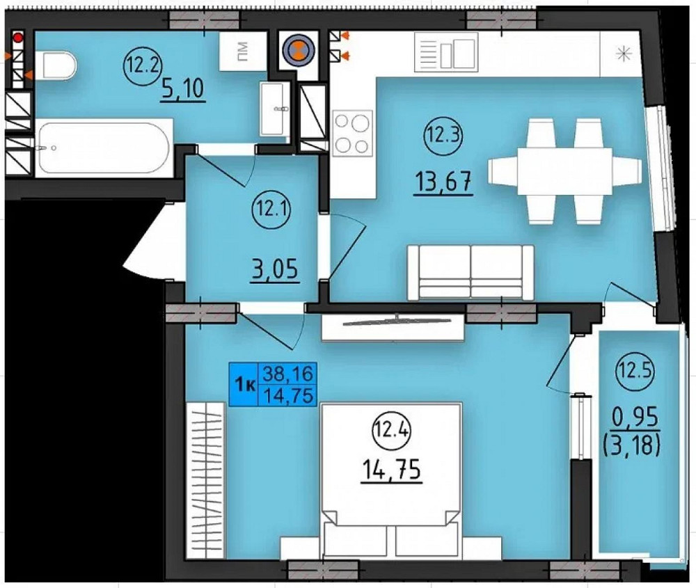 Продаж Квартира 1-кімнатна, 10/10 поверх на вул. Довга Львів - фото 11
