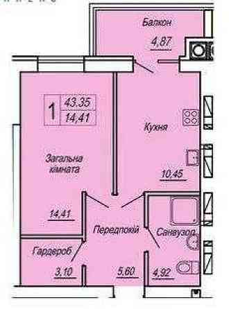 Продаж Квартира 1-кімнатна, 4/12 поверх на вул. Героїв Десантників Житомир
