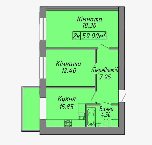Продаж Квартира 2-кімнатна, 4/10 поверх на Вул.Чорновола Івано-Франківськ - фото 9