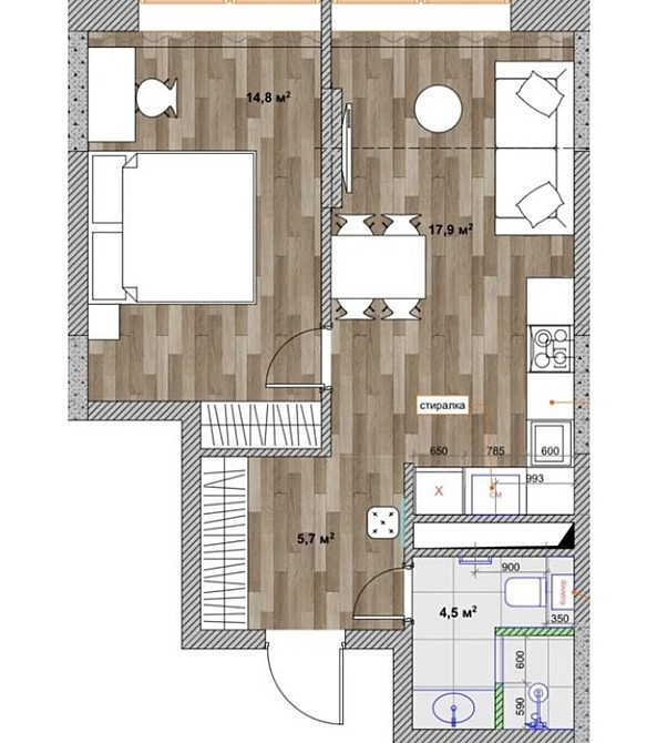 1-кімнатна, Олександра Олеся вул., 9 а, Подільський Kiev - photo 9