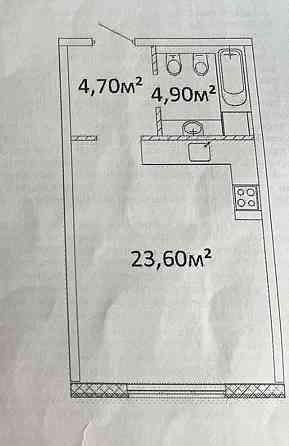 Квартира-студия 33 м² в новом жилом комплексе "Оскар" Одеса