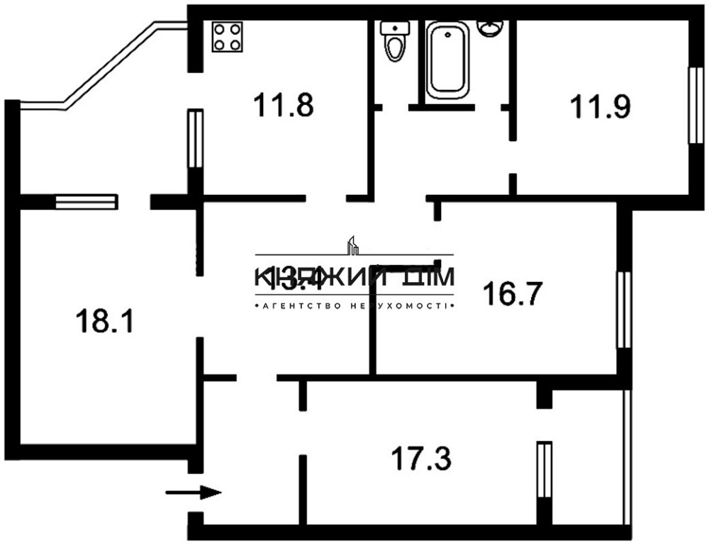 Просторная, раздельная 4-х к. кв. на Позняках. № 21101424 Київ - фото 1