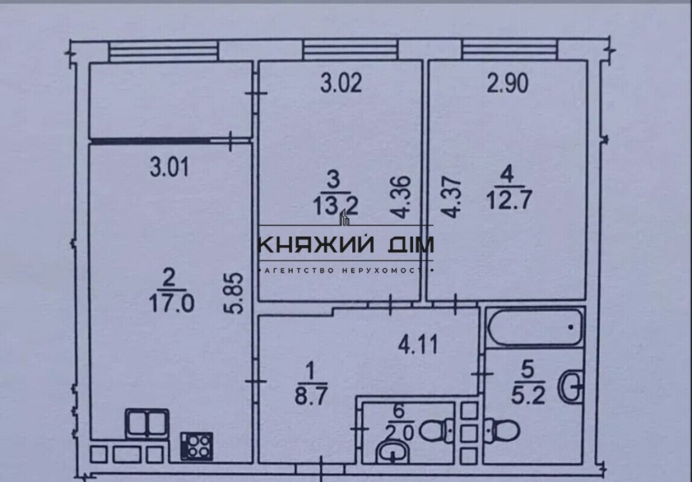 Продаж 2-кім. квартири без ремонту у ЖК Seven. Код об'єкту:21145480 Київ - фото 6