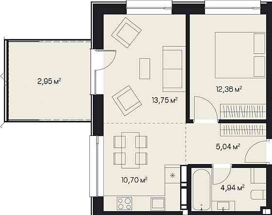Продаж Квартира 1-кімнатна, 4/6 поверх на вул. Пимоненка Миколи Львів