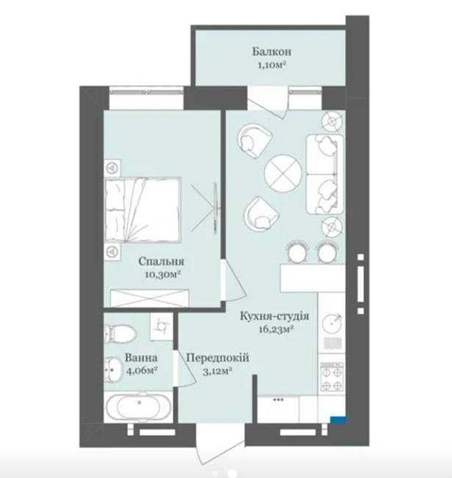 Продаж Квартира 1-кімнатна, 6/9 поверх на Тлехаса, 19 Ужгород - фото 4