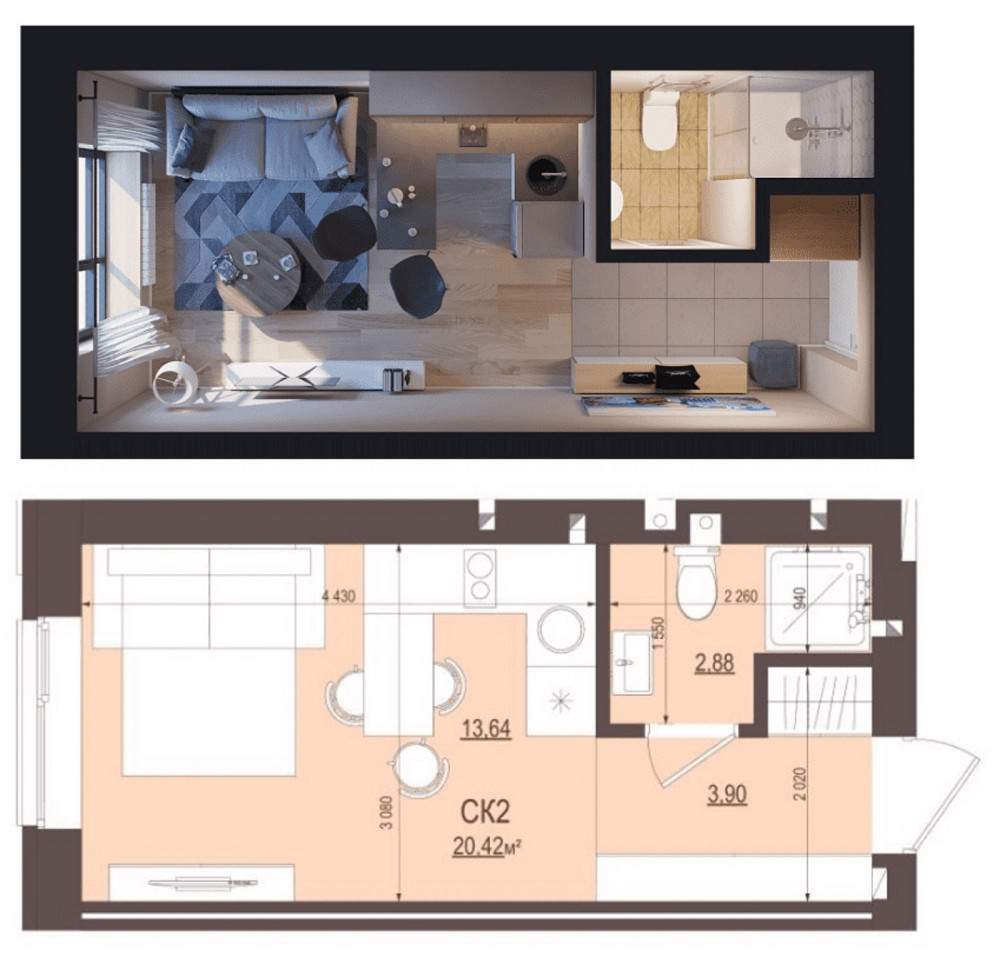 Квартира-студія 20м, ЖК Сенсація, м.Гостомель, Бучанський район Hostomel' - photo 15