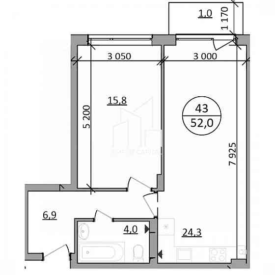 Продаж 1к квартири 52 кв. м Брюховичі (Перемишлянський район)