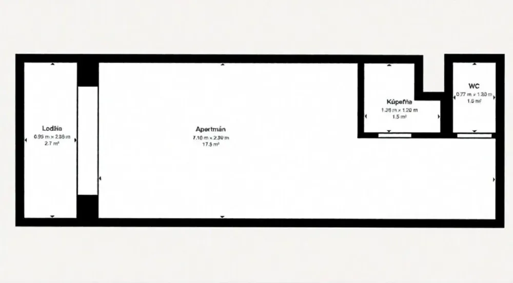Продаж 1к Квартира 24 кв.м Kysucká, Košice – Terasa Кошице - фото 1