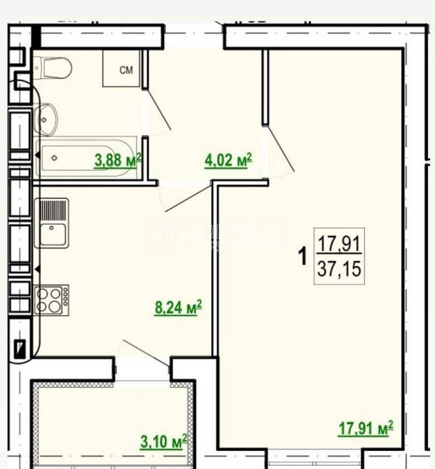 Продаж Квартира 1-кімнатна, 9/9 поверх на вул. Борткевича Харків - фото 11