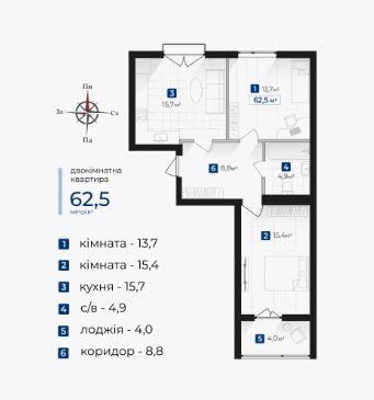 Продаж Квартира 2-кімнатна, 10/10 поверх на Виноградна Крихівці - фото 2