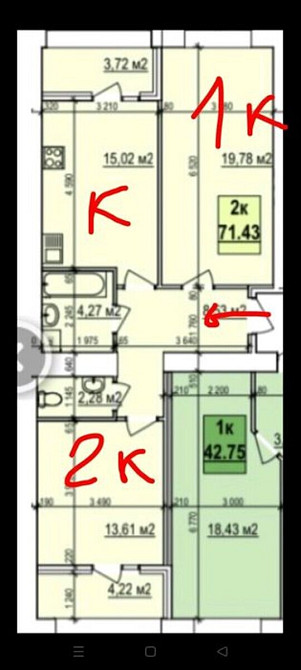 Продаж Квартира 2-кімнатна, 2/9 поверх на лялі ратушної Вінниця - фото 4