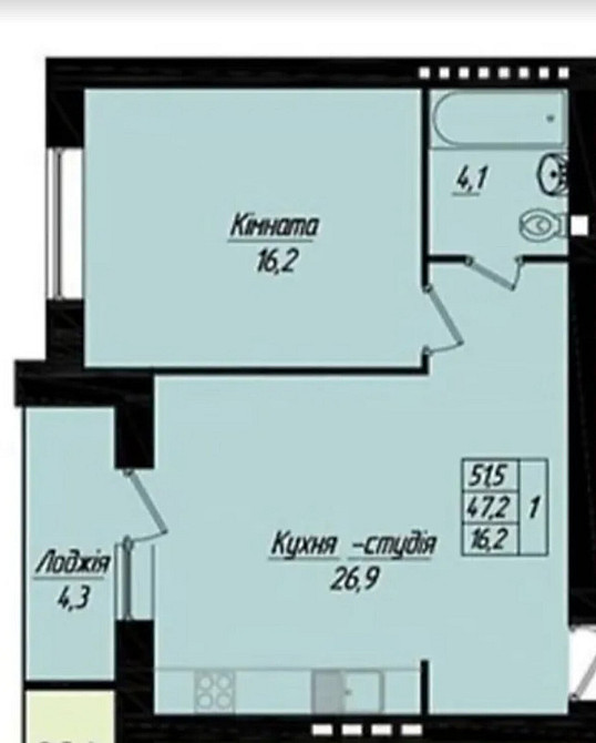 Продаж Квартира 1-кімнатна, 3/4 поверх Тернопіль - фото 6