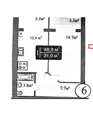 Продаж 1к Квартира 48 кв.м Євгенія Рихліка 15 Zhytomyr