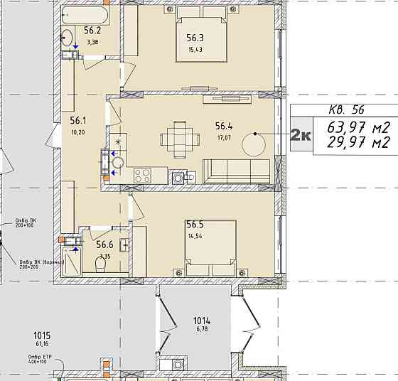 Продаж Квартира 2-кімнатна, 1/6 поверх на вул. Артищівська Horodok