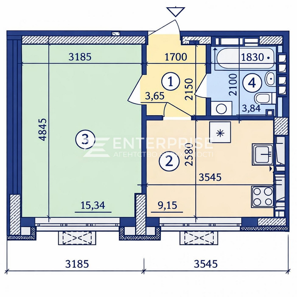 Продаж Квартира 1-кімнатна, 2/25 поверх на вул. Набережно-Рибальська Київ - фото 4