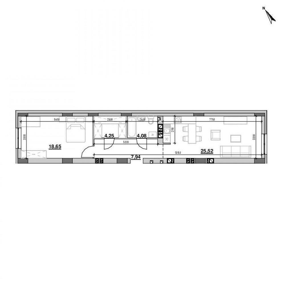 Продаж Квартира 1-кімнатна, 3/12 поверх на вул. Рудненська Львов - изображение 2