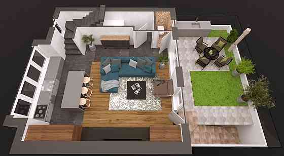 130м2  4 комнаты Танхаус на Геллера. Гараж на две машины. Топочная Отопление автономное-газ . Госакт. Одеса