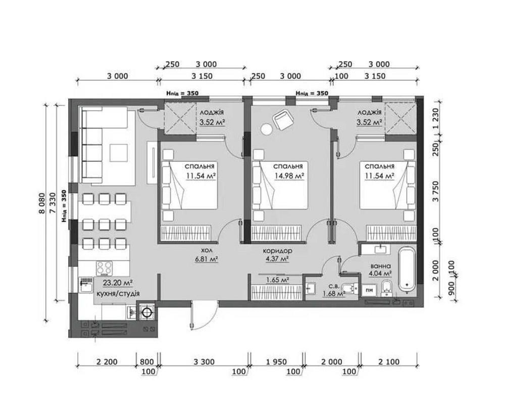 Продаж Квартира 3-кімнатна, 6/7 поверх на Стрийська, 115 Львів - фото 2