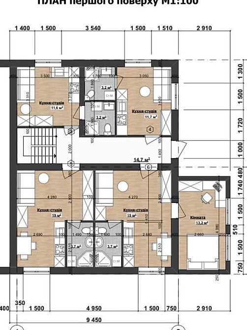 Продаж Квартира 1-кімнатна, 1/3 поверх на братів котенків Вінниця - фото 4