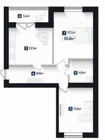 Продаж Квартира 2-кімнатна, 10/10 поверх на вул. Довженка О. Івано-Франківськ