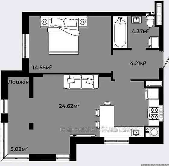 Продаж Квартира 1-кімнатна, 3/10 поверх на вул. Роксоляни Львів