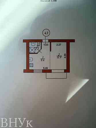 Продаж Квартира 1-кімнатна, 3/5 поверх Луцьк