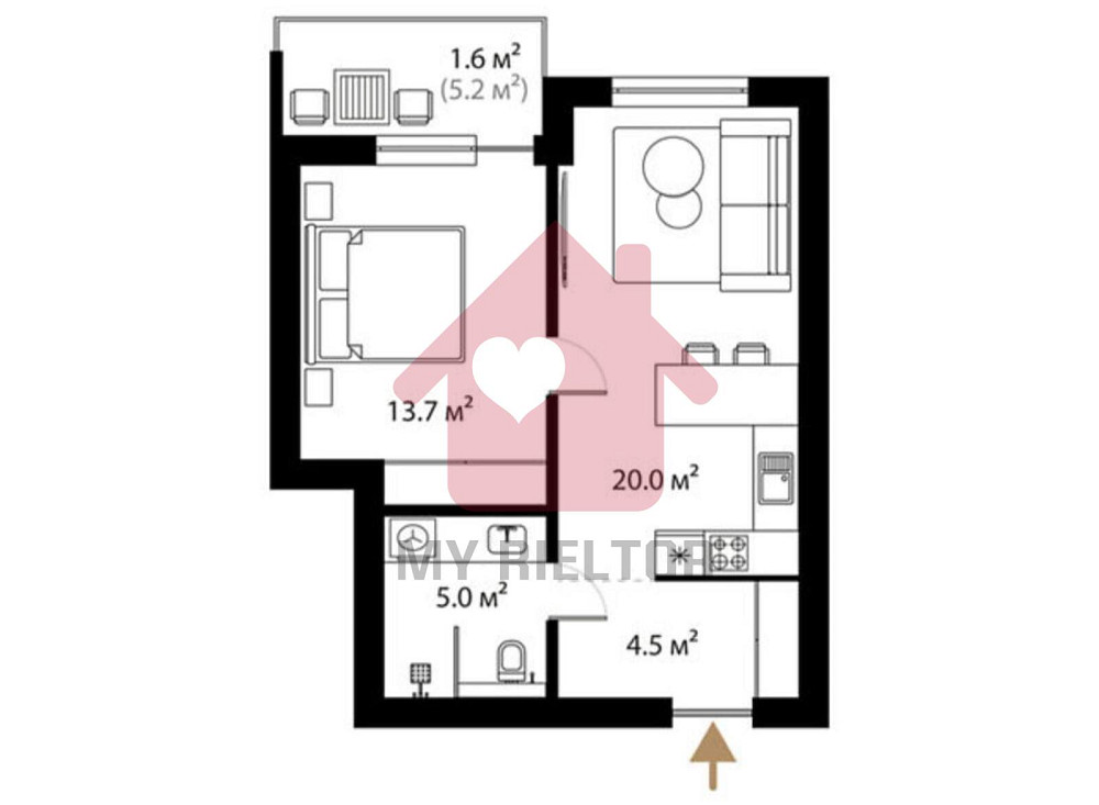 Продаж 1к Квартира 44 кв.м Мальовнича Uzhhorod - photo 1