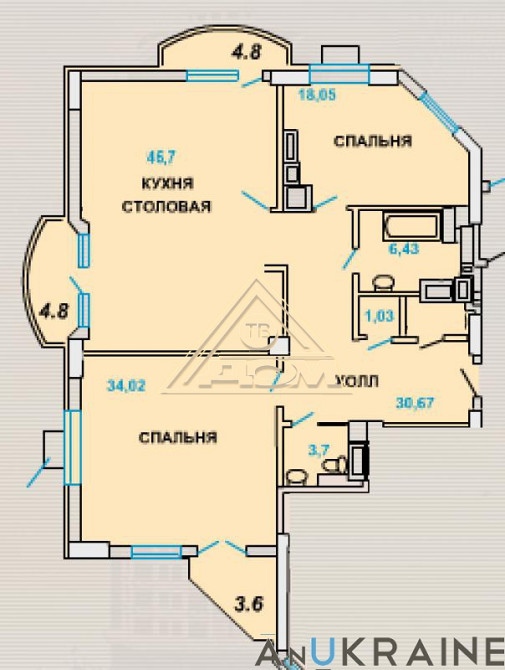 3 комнатная в ЖК Арк Палас Odessa - photo 6