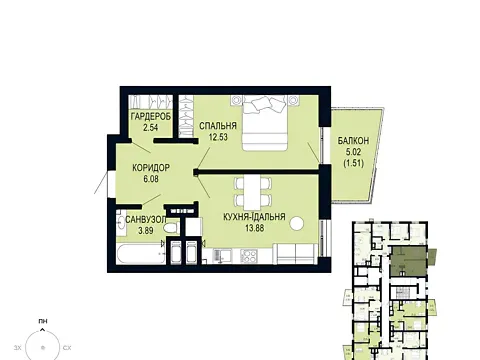 Продаж 1к Квартира 40.43 кв.м ЖК Viking Hills Львів - фото 3