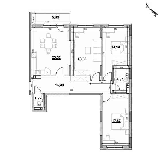 Продаж Квартира 3-кімнатна, 17/24 поверх на Повітряних Сил просп. (Повітрофлотський), 56 Kiev