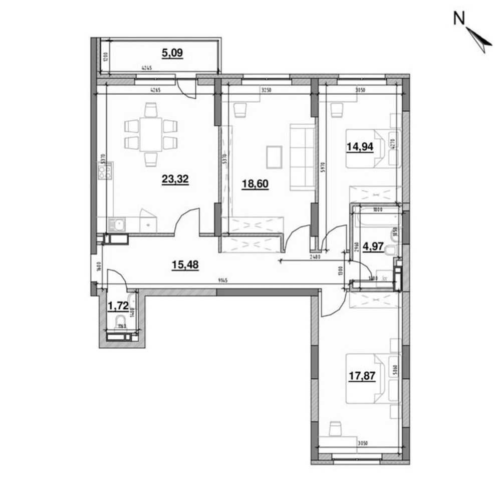 Продаж Квартира 3-кімнатна, 17/24 поверх на Повітряних Сил просп. (Повітрофлотський), 56 Kiev - photo 2
