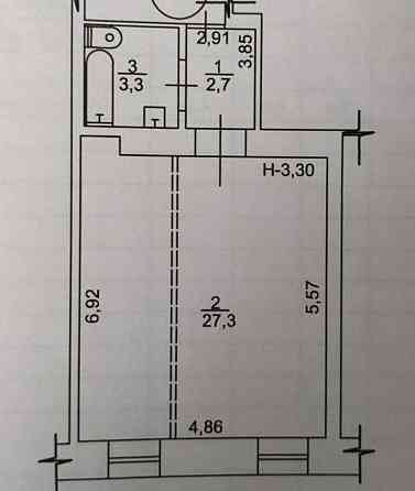 Продаж Квартира 1-кімнатна, 2/3 поверх на Новосельского улица Одесса