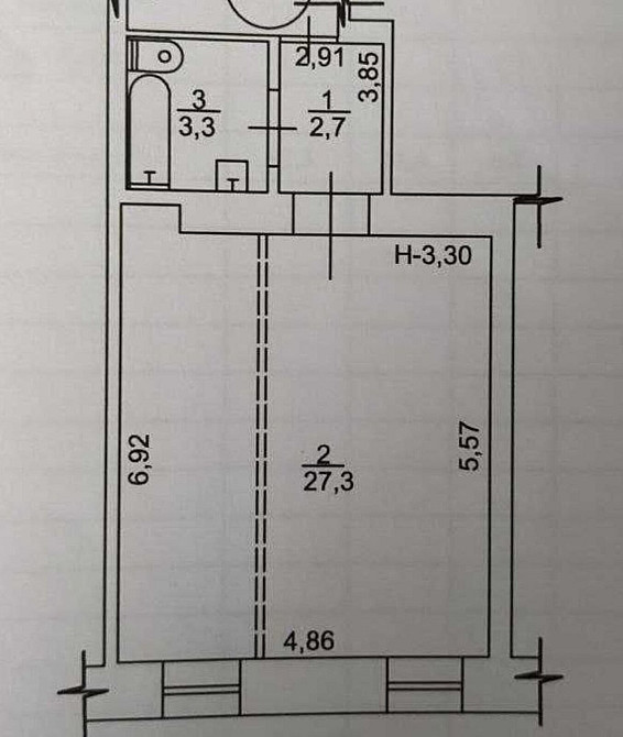 Продаж Квартира 1-кімнатна, 2/3 поверх на Новосельского улица Одеса - фото 5