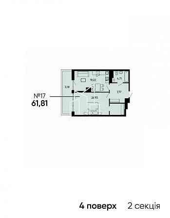 Продаж 1к квартири 61 кв. м Львів