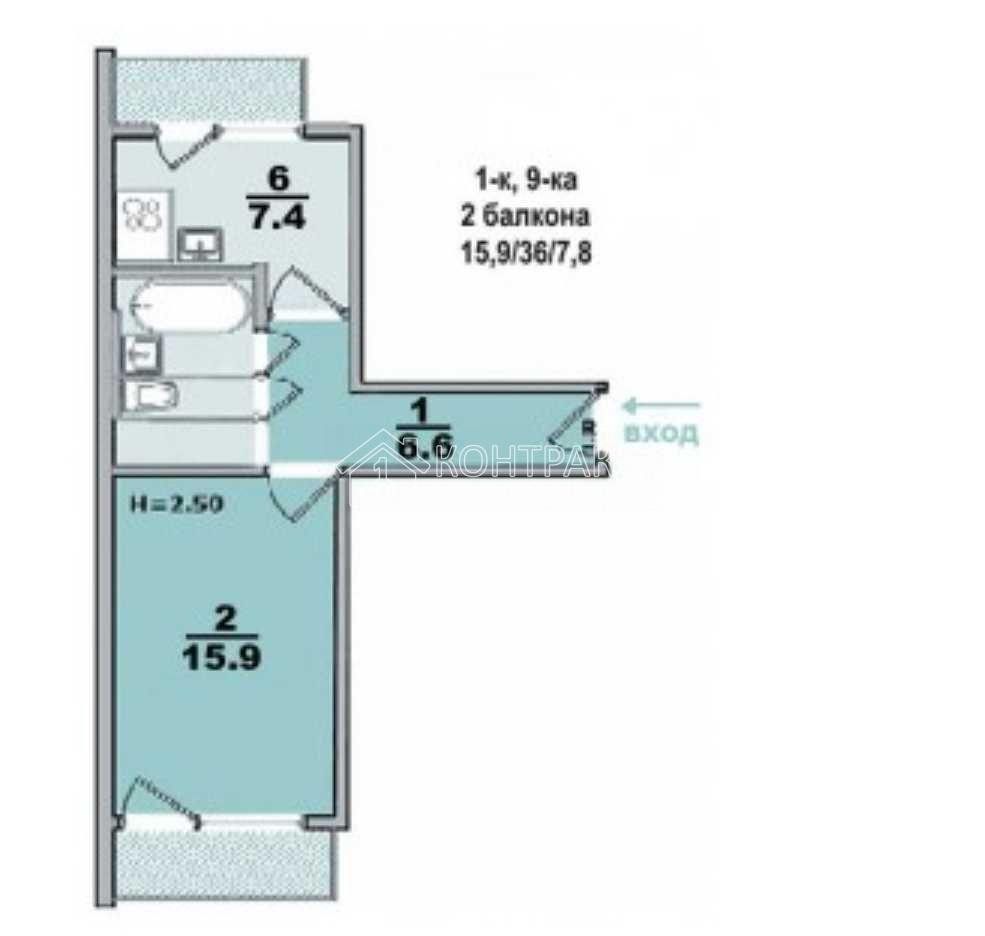 Продаж Квартира 1-кімнатна, 8/9 поверх на вул. Валентинівська Харків - фото 2