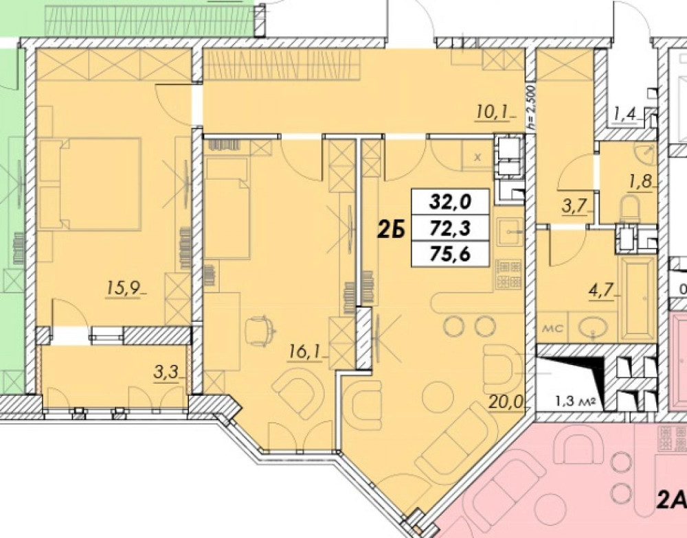 Продаж Квартира 2-кімнатна, 15/16 поверх на Прохоровская ул. Одеса - фото 12