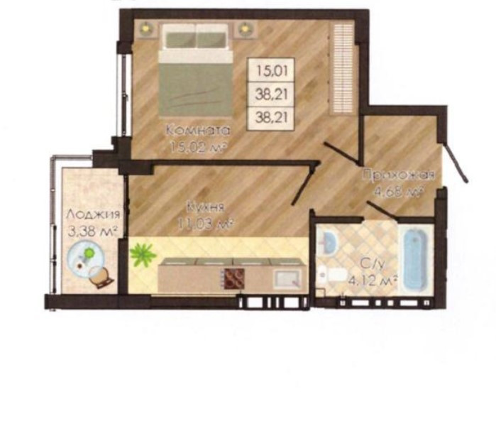 Однокомнатная квартира в ЖК "Золотая Эра" Крижанівка (Комінтернівський район) - фото 11