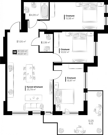 Продаж 3К квартири — Галицька Винники - фото 7