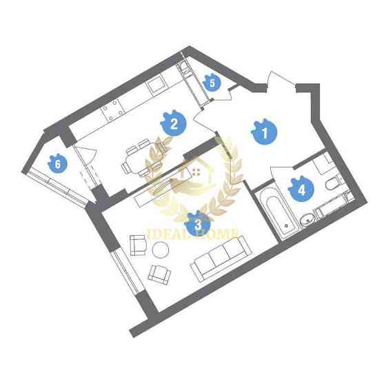 Продаж Квартира 1-кімнатна, 12/25 поверх на Новополевая ул. Київ