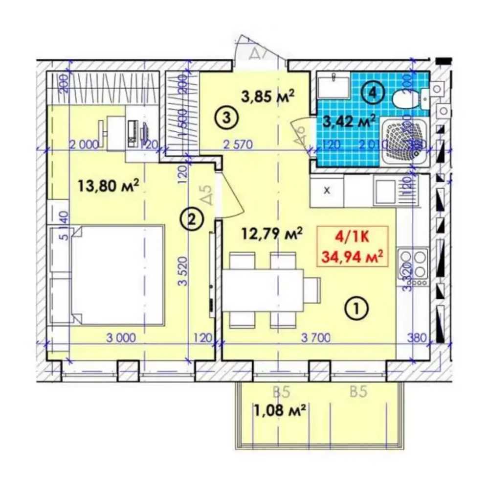 Продаж Квартира 1-кімнатна, 3/5 поверх на Молодіжна Богородчани - фото 2