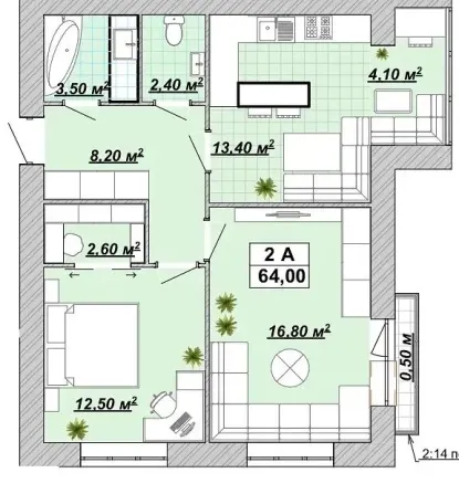 Продаж 2к Квартира 64 кв.м ЖК Княгинин Івано-Франківськ - фото 9