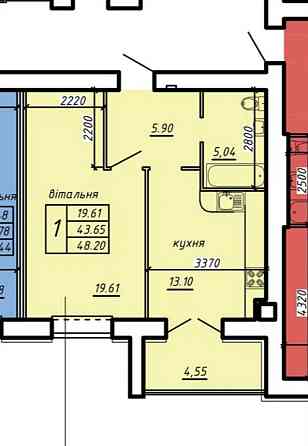 Продаж Квартира 1-кімнатна, 4/9 поверх Байковцы