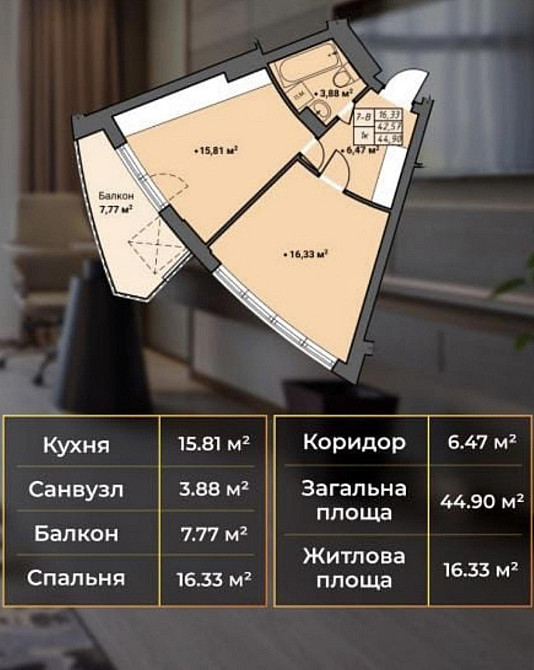 Продаж Квартира 1-кімнатна, 9/10 поверх на вул. Данила Галицького Рівне - фото 8