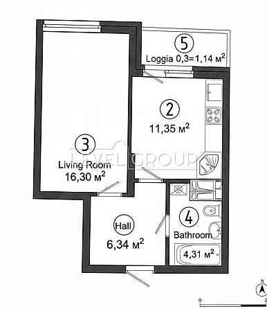Продаж Квартира 1-кімнатна, 5/25 поверх на Глушкова Академіка вул., д. 42 Київ