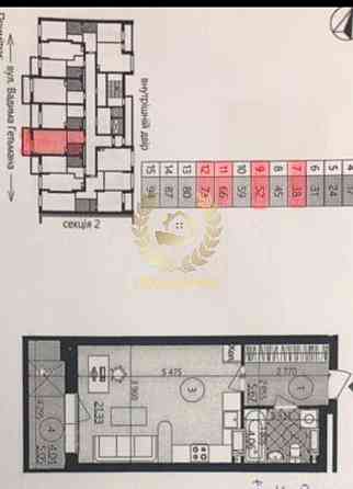 Продаж Квартира 1-кімнатна, 9/21 поверх на Индустриальный пер., 2 Київ