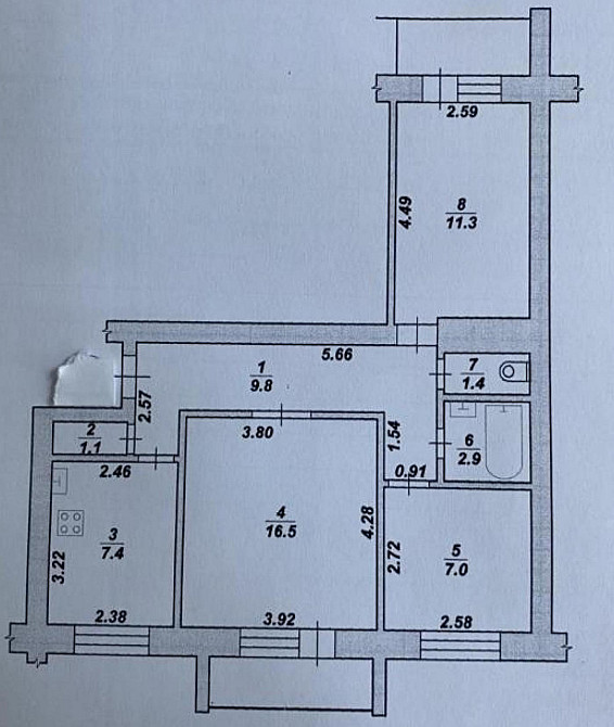 Продаж Квартира 3-кімнатна, 8/9 поверх на вул. Проспект Миру Житомир - фото 8