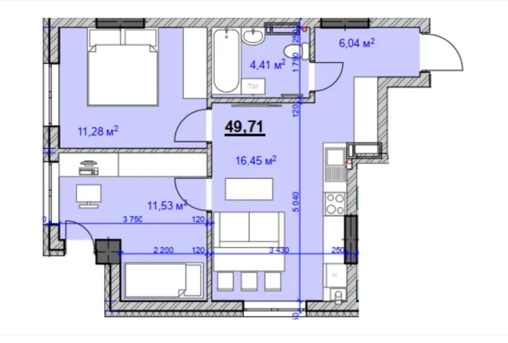 Продаж Квартира 2-кімнатна, 11/12 поверх на вул. Целевича Ю. Івано-Франківськ - фото 3