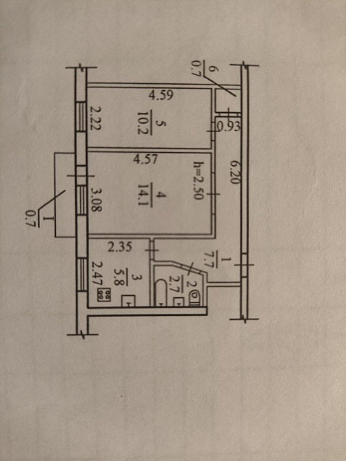 Продаж Квартира 2-кімнатна, 5/5 поверх на Академіка Янгеля вул., 1 Дніпро - фото 7