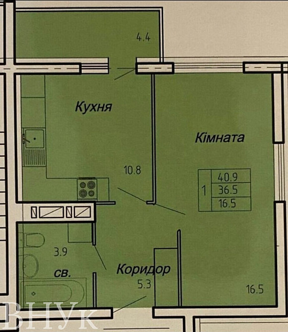 Продаж Квартира 1-кімнатна, 16/16 поверх на вул. Нечая Полковника Тернопіль - фото 3